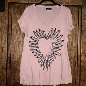 Lauren Moshi Love is a Battlefield Bullet Heart Tee in Blush Pink Size Large